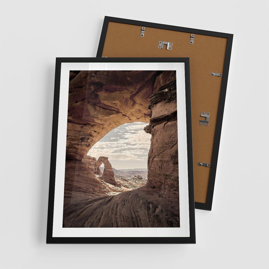 Plakat w ramie 50x70 - Kanionowy Labirynt - pustynia, skały - rama czarna