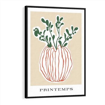 Obraz w ramie 70x100 - Boho Refleksje Natury - gałązki w wazonie, typografia - rama czarna