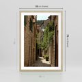 Plakat w ramie 50x70 - Urokliwa włoska uliczka - włoska, uliczka - rama drewno