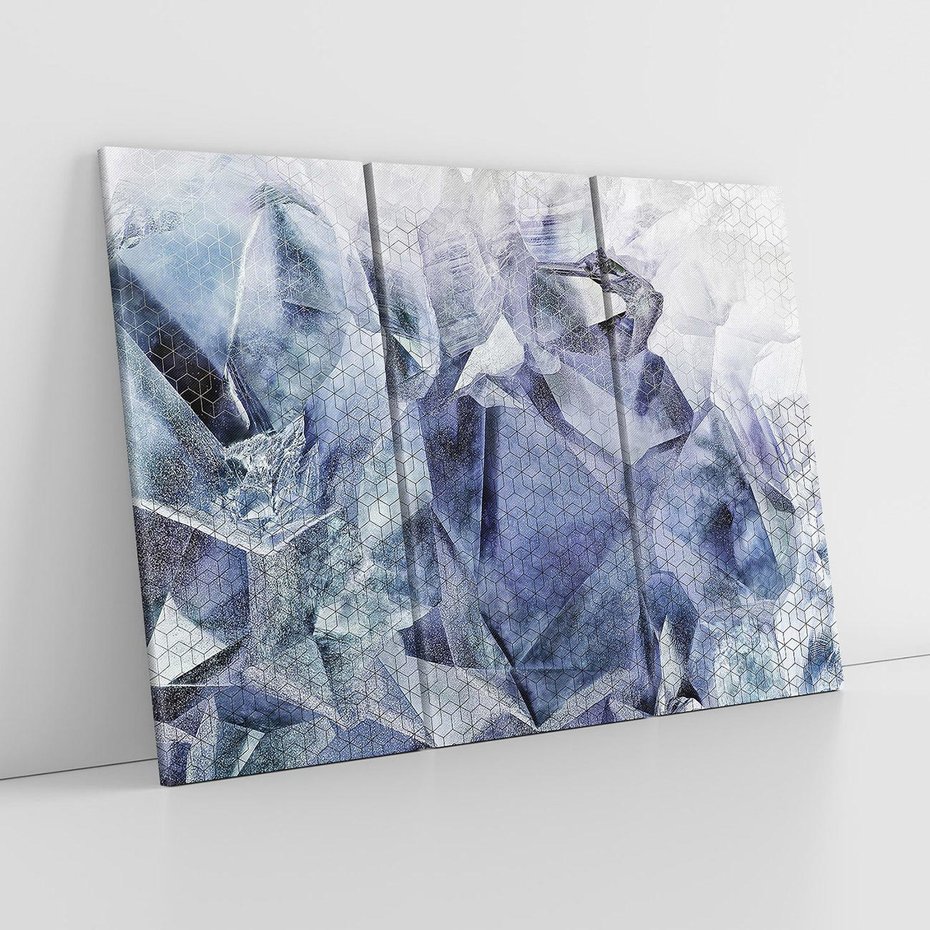 Obraz na płótnie 120x80 - Melodia mgieł i marzeń - abstrakcja w kolorze granatu, przypominająca górę lodową