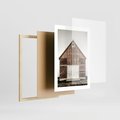 Plakat w ramie 30x40 - Rustykalny Drewniany Domek - domek, drewniany dom - rama drewno