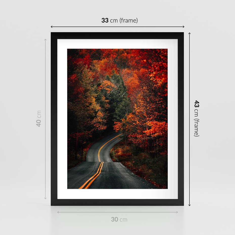 Plakat w ramie 30x40 - Jesienne Podróżowanie - fotografia, jesień - rama czarna