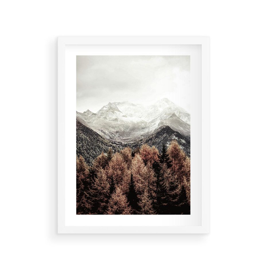 Plakat w ramie 30x40 - Jesienna Przyroda - góry, jesień - rama biała