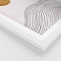 Plakat w ramie 40x50 - Minimalistyczne Słońce: Blask i Złoto - grafika, minimalizm - rama biała