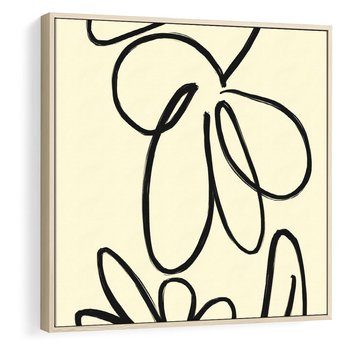 Obraz w ramie 50x50 - Złamane Granice - abstrakcyjna sztuka, przypominająca kwiat - rama drewno