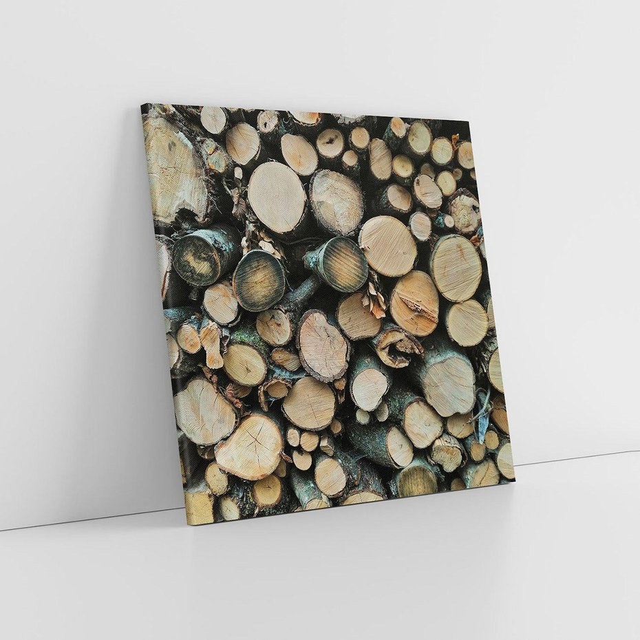 Obraz na płótnie 60x60 - Bliskość Natury - drewno, las