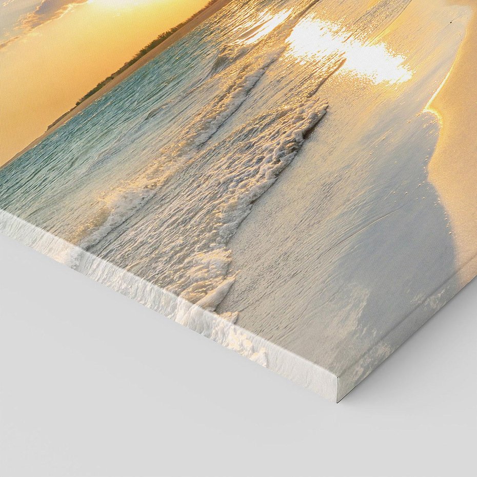 Obraz na płótnie 60x60 - Zachód słońca na plaży - plaża, zachód