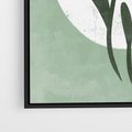 Obraz w ramie 70x100 - Kształty Zielonego Ukojenia - zielony plakat, roślinne motywy - rama czarna