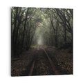 Obraz na płótnie 40x40 - Urok Drogi - las, droga
