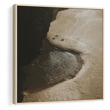 Obraz w ramie 80x80 - Relaksujący Raj - plaża, morze - rama drewno