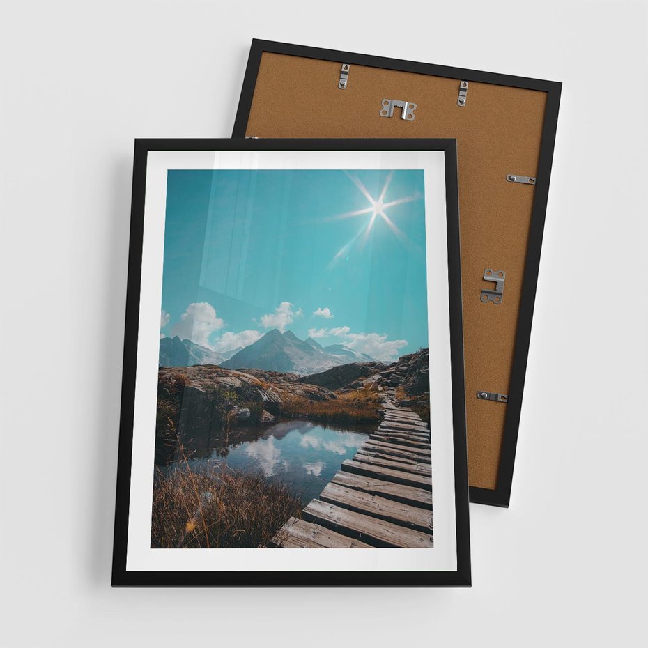 Plakat w ramie 50x70 - Inspirujący Pejzaż - ścieżka, górska - rama czarna