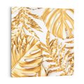 Obraz na płótnie 60x60 - Monstera Złote Liście - monstera, złote