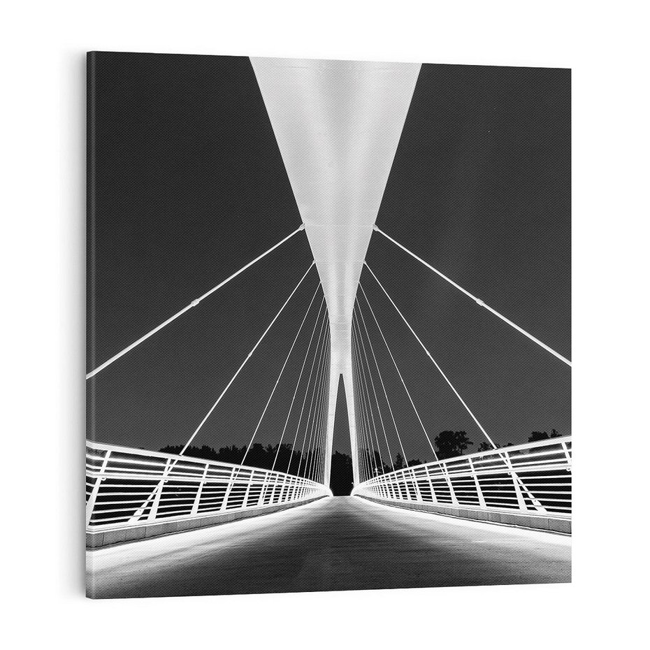 Obraz na płótnie 60x60 - Most nocą - Architektura - most, noc