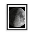 Plakat w ramie 40x50 - Kontrastowy księżyc w czerni i bieli - księżyc, czarno - rama czarna