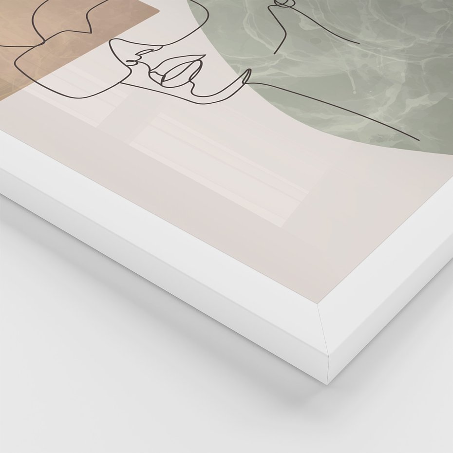 Zestaw obrazy w ramie 50x70 galeria - Twarze, kobiet, nowoczesne, boho - rama biała