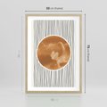 Plakat w ramie 50x70 - Eteryczne Krągłe Echa - boho obraz, geometria - rama drewno
