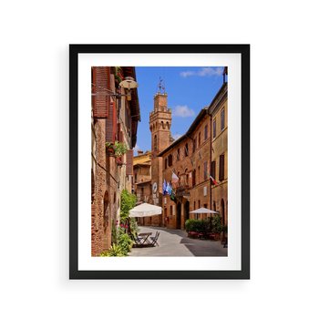 Plakat w ramie 40x50 - Urok włoskich uliczek - włoskie, uliczki - rama czarna