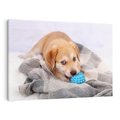 Obraz na płótnie 120x80 - Radość w zabawie: Piesek jako najlepszy przyjaciel - pies, piesek