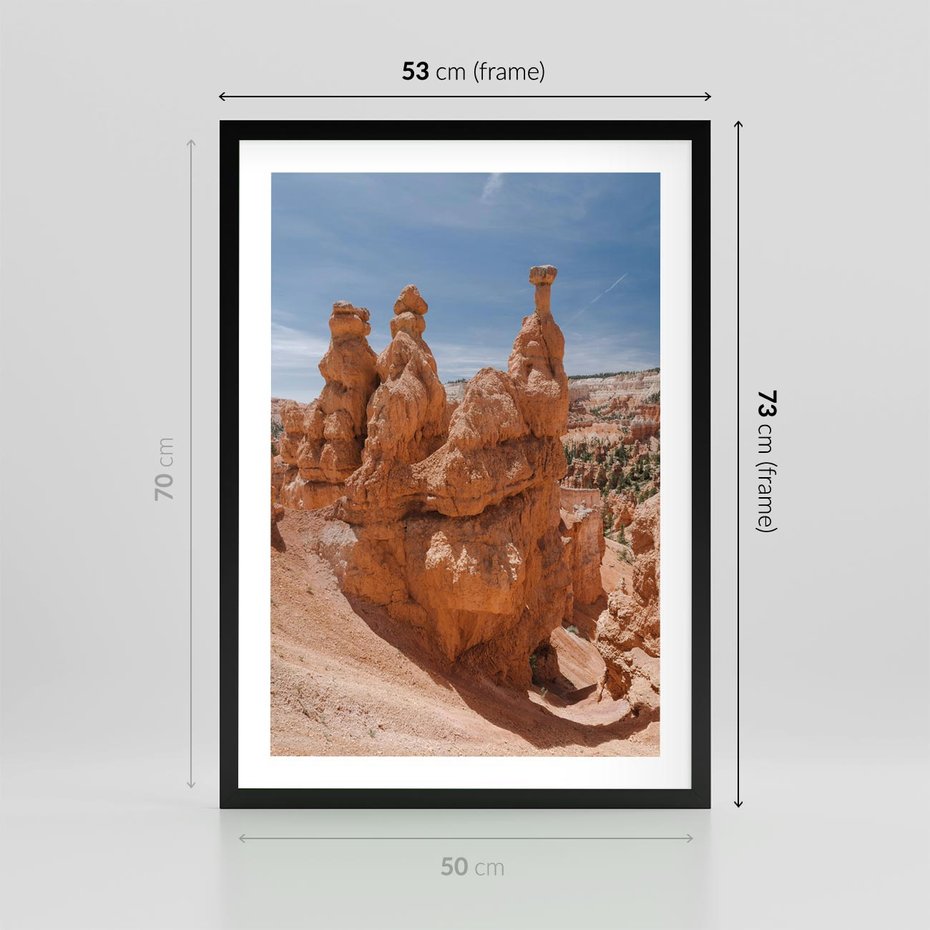 Plakat w ramie 50x70 - Spektakularne Formacje Naturalne - kanion, pustynia - rama czarna