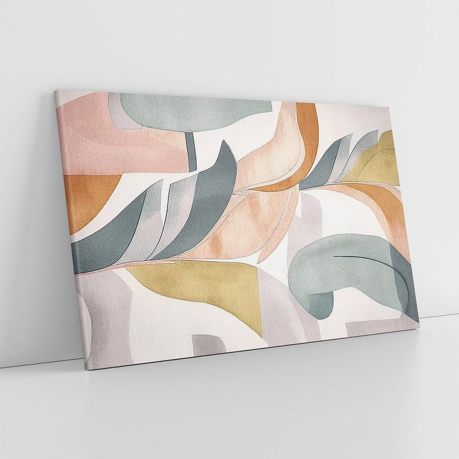 Obraz na płótnie 100x70 - Beżowe Akwarele - pastelowe akwarele, kształty