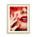 Plakat w ramie 50x70 - Piękno manicure: kolory i elegancja - paznokcie, manicure - rama drewno