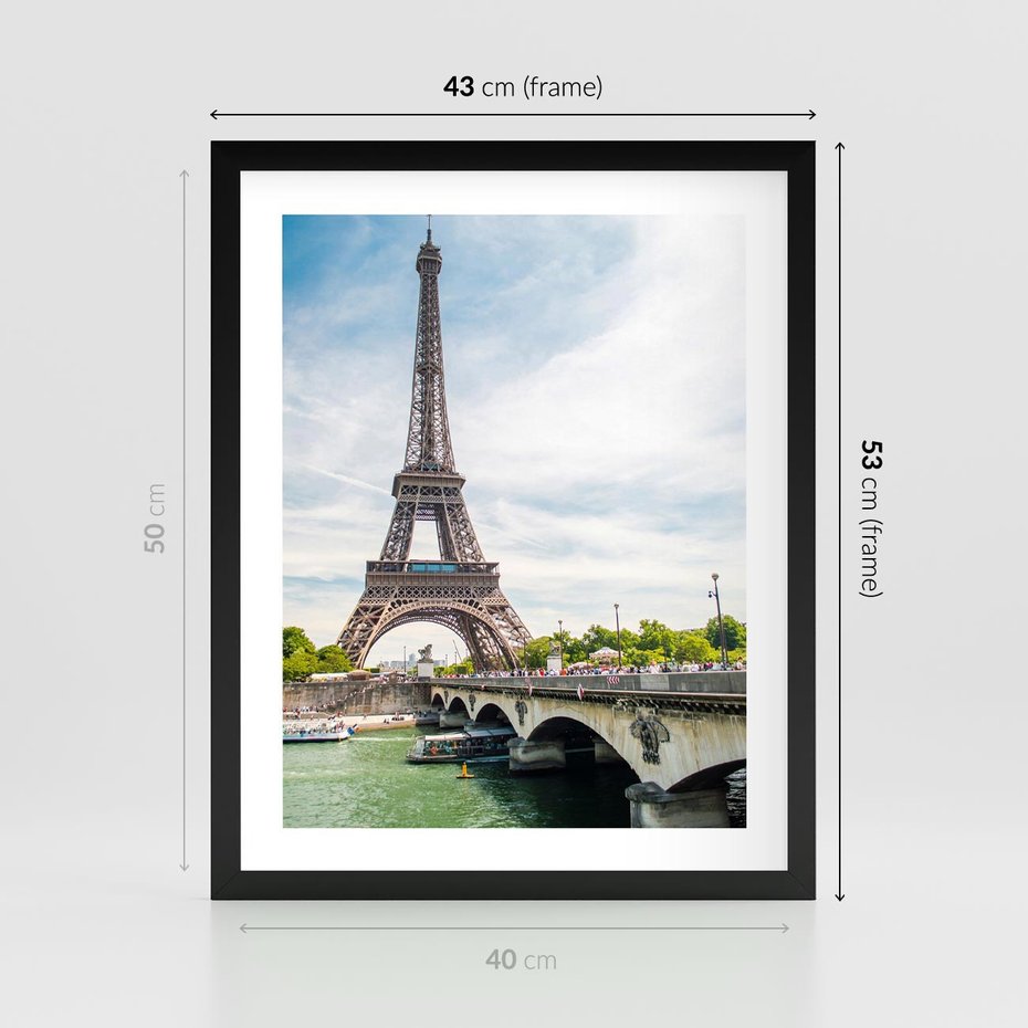 Plakat w ramie 40x50 - Ikona Romantyzmu - Eiffla, Francja - rama czarna