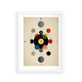 Plakat w ramie 30x40 - Bezgraniczny Taniec Światła - abstrakcyjna geometryczna kompozycja, koła linie - rama biała