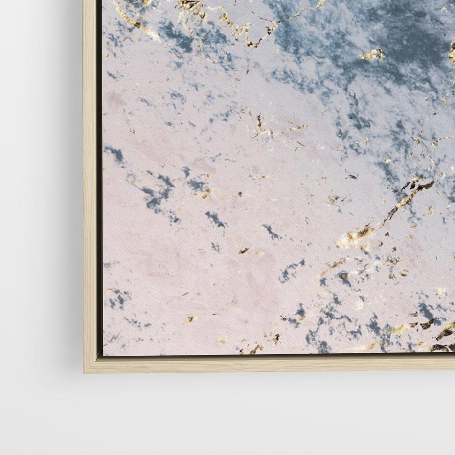 Obraz w ramie 50x50 - Elegancja i Wyrafinowanie - marmur, złoto - rama drewno