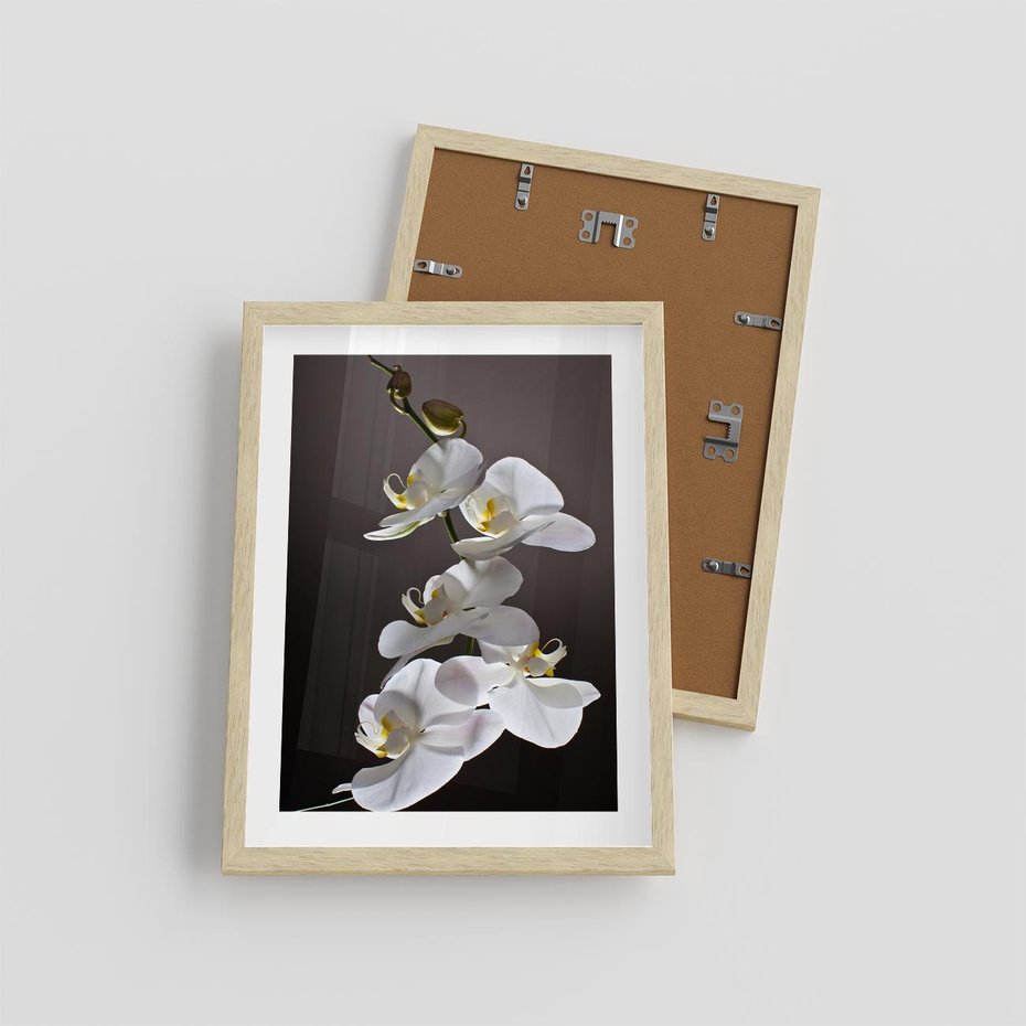 Plakat w ramie 30x40 - SPA: harmonia z kwiatami - spa, kwiaty - rama drewno