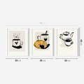 Zestaw obrazy w ramie 30x40 galeria - Kawa, graficzne, plakaty, nowoczesne - rama biała