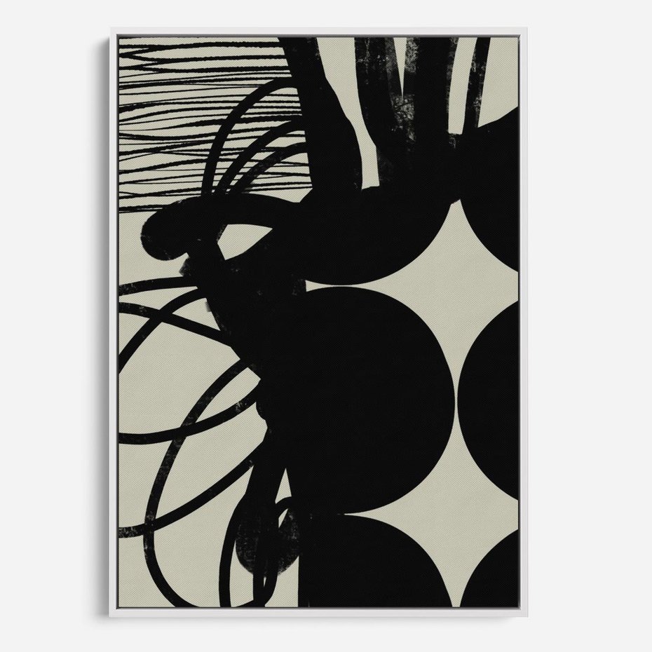 Obraz w ramie 80x120 - Modernistyczne Refleksje - abstrakcja, mroczny klimat - rama biała