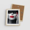 Plakat w ramie 40x50 - Piękno usta i szminka - usta, szminka - rama drewno