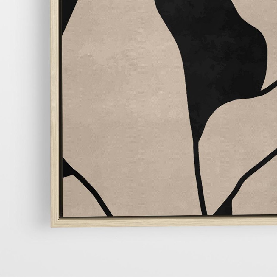 Obraz w ramie 50x50 - Nocne Pochłonięcia - abstrakcyjne linie, mroczny plakat - rama drewno