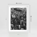 Plakat w ramie 30x40 - Kontrastujące miasto - miasto, biało - rama biała