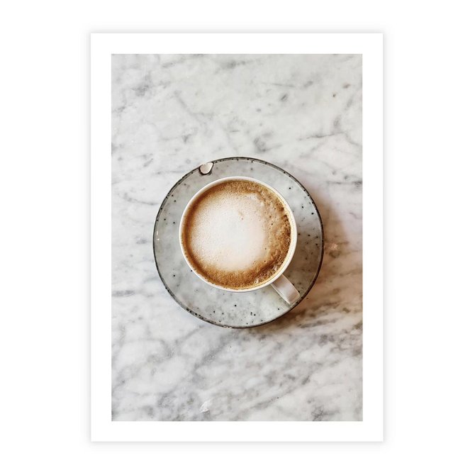 Plakat bez ramy 21x30 - Kawa w Perfekcji - kawa w filiżance, cappuccino