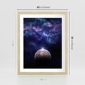 Plakat w ramie 40x50 - Kosmos - Ziemia i Księżyc - kosmos, ziemia - rama drewno