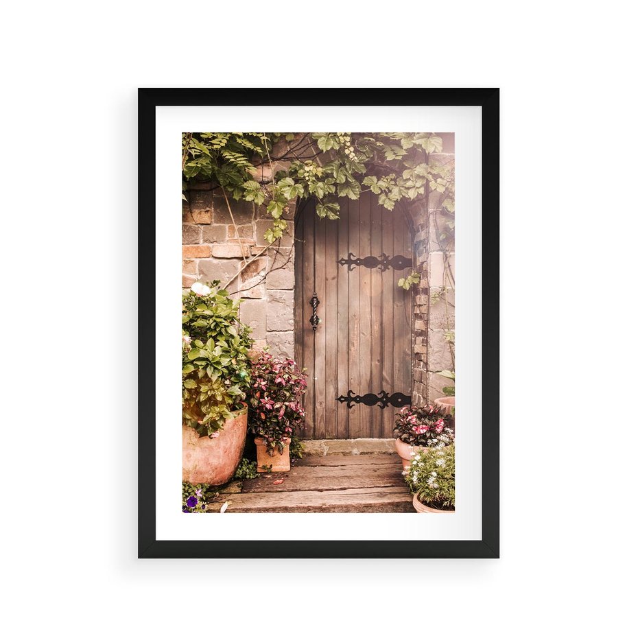 Plakat w ramie 30x40 - Stare drzwi pełne historii - drzwi, stare - rama czarna