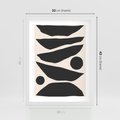 Plakat w ramie 30x40 - Modernistyczna Abstrakcja w Czerni i Bieli - abstrakcja, czarno biała grafika - rama biała
