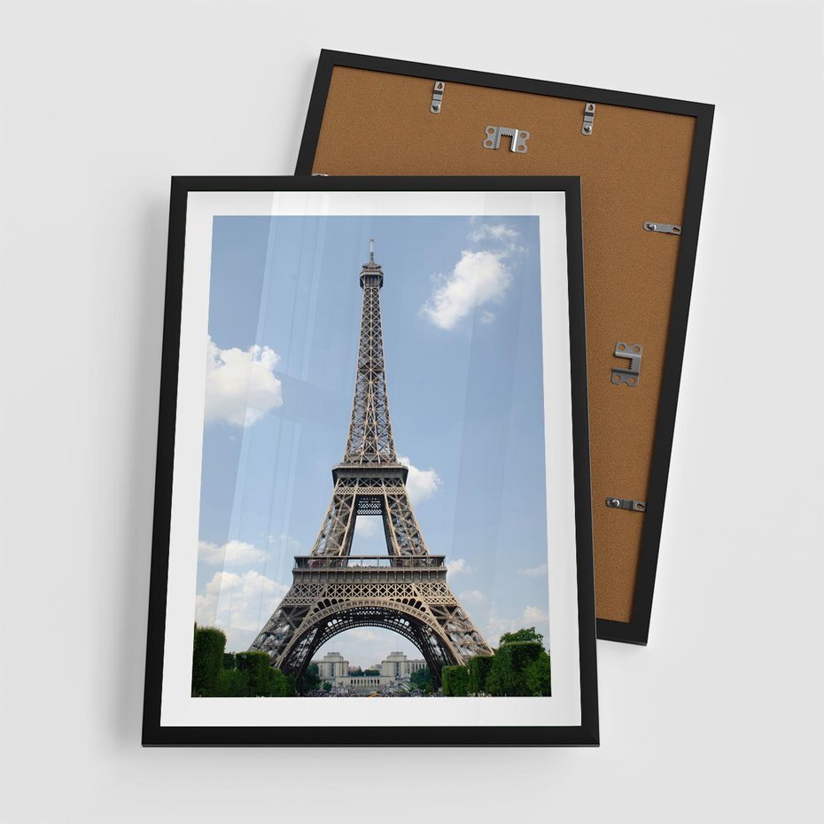 Plakat w ramie 50x70 - Paryż z wieżą Eiffla - Eiffla, Paryż - rama czarna