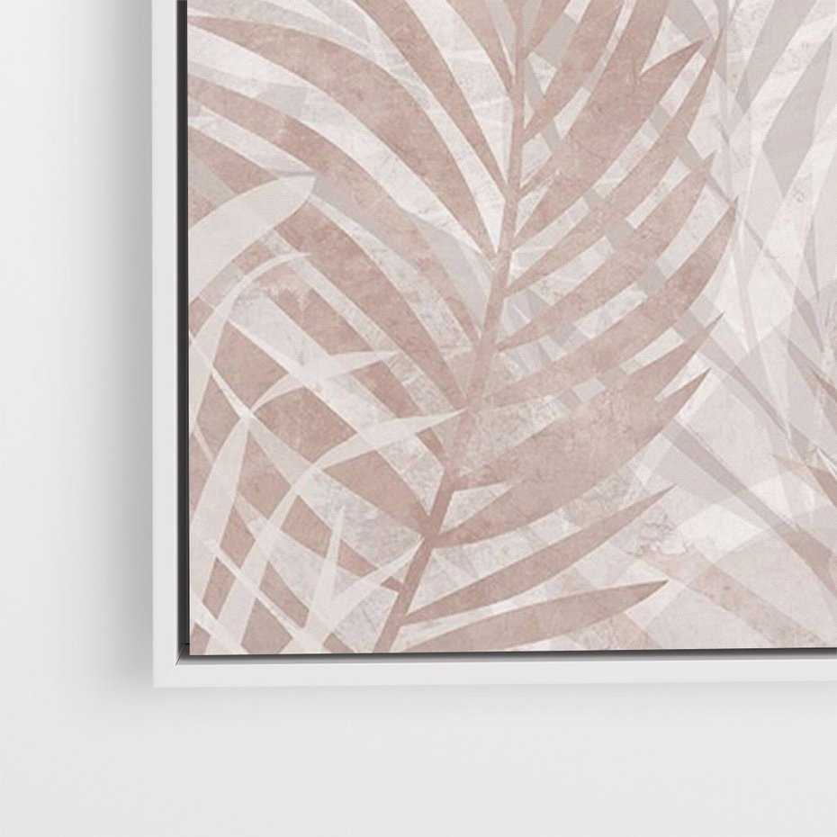 Obraz w ramie 70x100 - Pejzaż zaklętych uczuć - monochromatyczne, w odcieniach beżu - rama biała