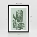 Plakat w ramie 30x40 - Nurtująca Zieleń - abstrakcyjny zielony motyw, skandynawski design - rama czarna