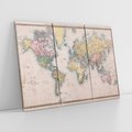 Obraz na płótnie 120x80 - Światło Przeszłości - retro mapa świata, mapa
