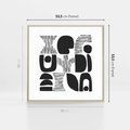 Obraz w ramie 50x50 - Taniec Dziwacznych Kresek - minimalistyczny plakat, czarno biały - rama drewno