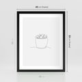 Plakat w ramie 40x50 - Rozkwitające Echa - szkic, minimalizm - rama czarna