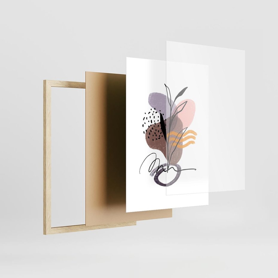 Plakat w ramie 50x70 - Bezgraniczne Impulsy - abstrakcja, sztuka nowoczesna - rama drewno