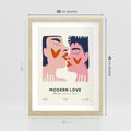 Plakat w ramie 30x40 - Miłość w Kompozycji - miłość, para zakochanych - rama drewno