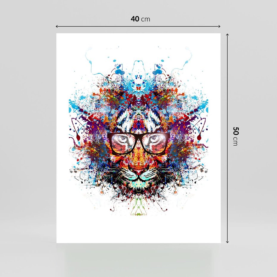Plakat bez ramy 40x50 - Tygrys w graficznej oprawie - tygrys, grafika