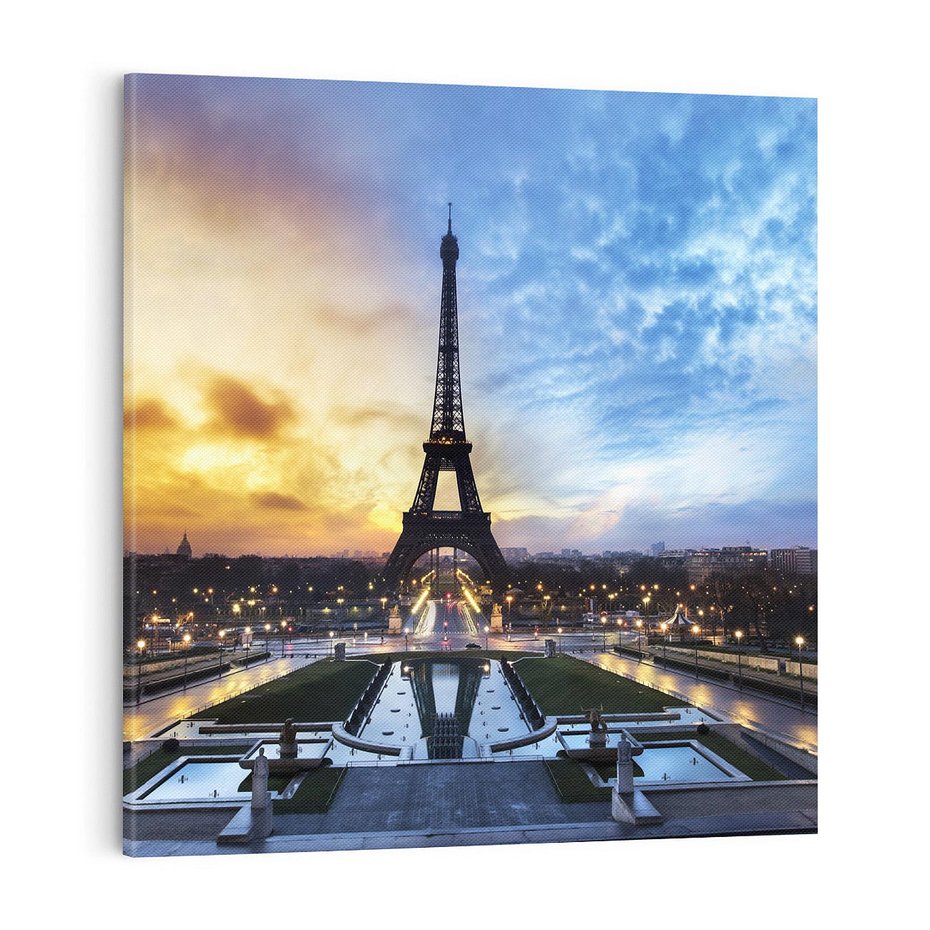 Obraz na płótnie 70x70 - Romantyczny Paryż - Wieża Eiffla w blasku - Paryż, Wieża