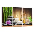 Obraz na płótnie 120x80 - Spokojny zakątek SPA z bambusem i kamieniami - bambus, kamienie
