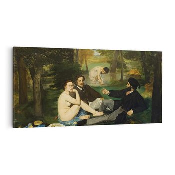 Obraz na płótnie 140x70 - "Śniadanie na trawie" (1863) Edouard Manet - Reprodukcja - reprodukcja, obraz na płótnie
